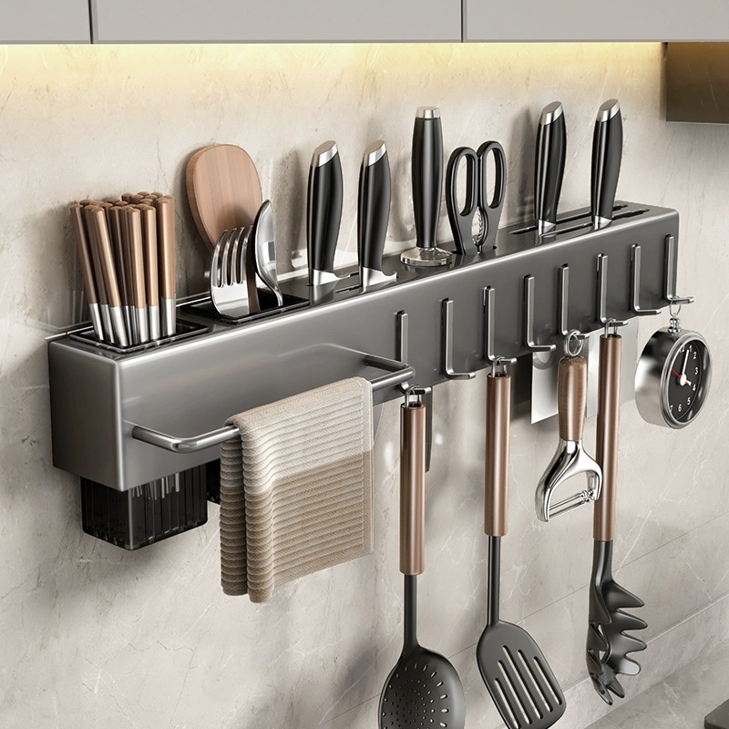 Commercial Kitchen Knife Holder - Suporte de Armazenamento de Cozinha Multifuncional