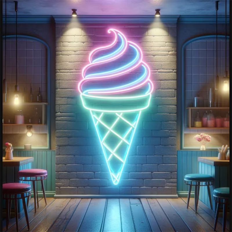 Commercial Kitchen Walls - Ice Cream LED Neon Light, Tapetes