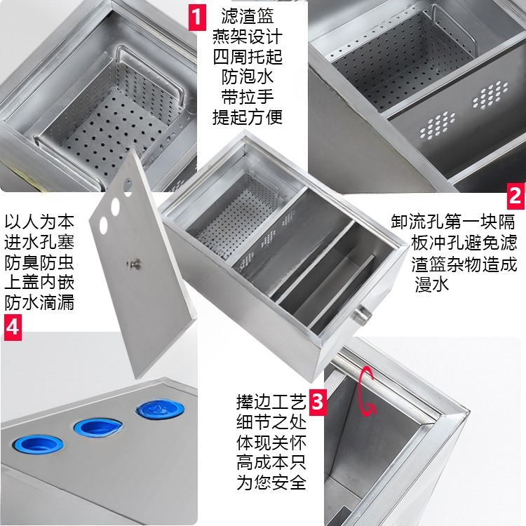 Filtro separador de óleo e águ - Commercial Kitchen Grease Trap avaliação e preço