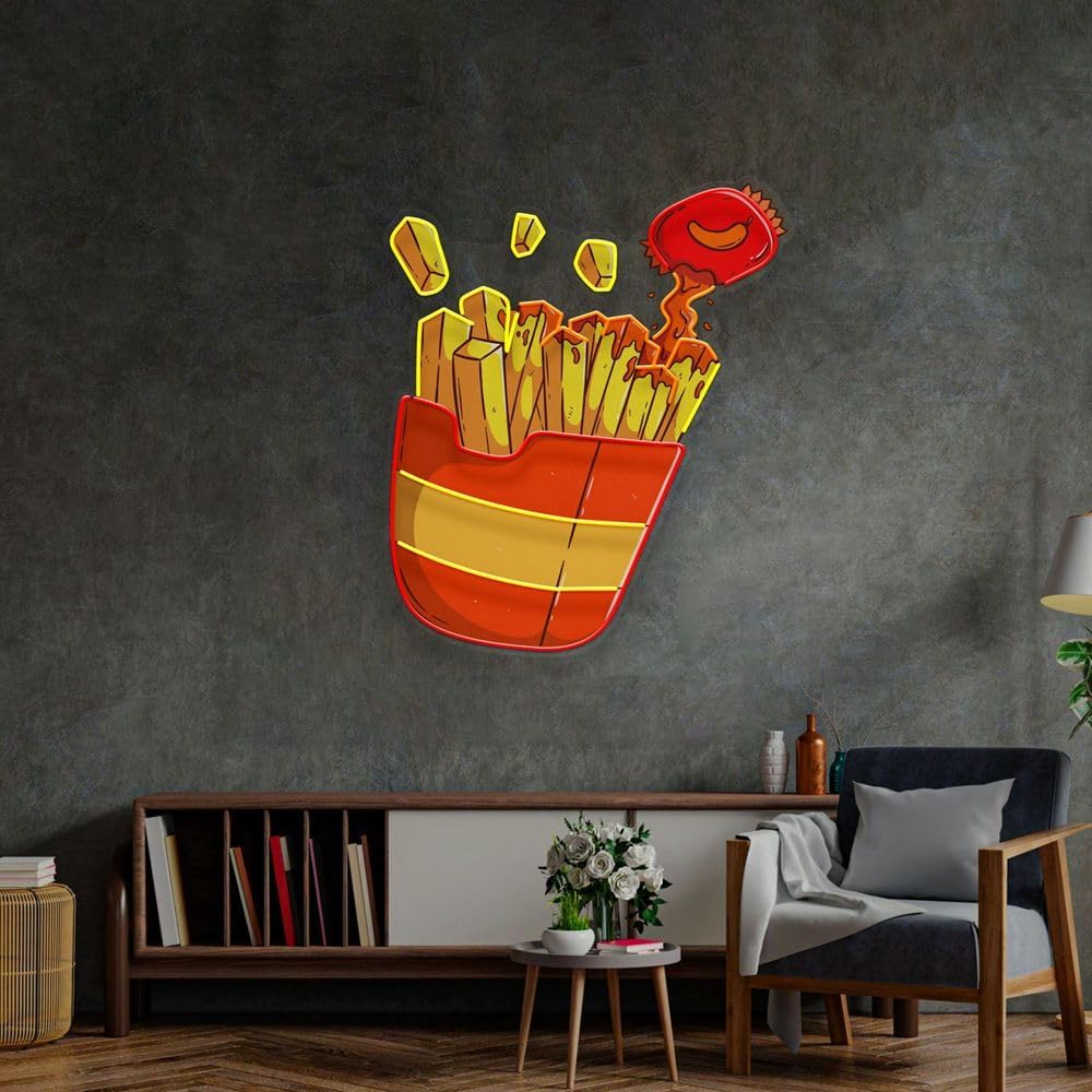 Sinal de néon de batatas frita - Commercial Kitchen Walls avaliação e preço